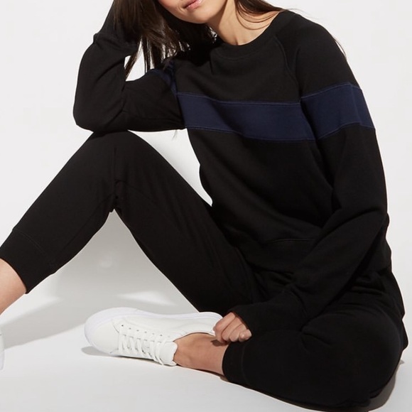 Misha Nonoo Memphis Sweatshirt in Black & Navy Combo Size Small - Picture 3 of 8